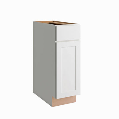 Courtland Shaker Assembled 12 in. x 34.5 in. x 24 in. Stock Base Kitchen Cabinet in Polar White Finish