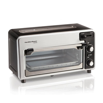 Toastation 1300 W 2-Slice Black and Gray Toaster Oven with Top Toasting Slot - Super Arbor