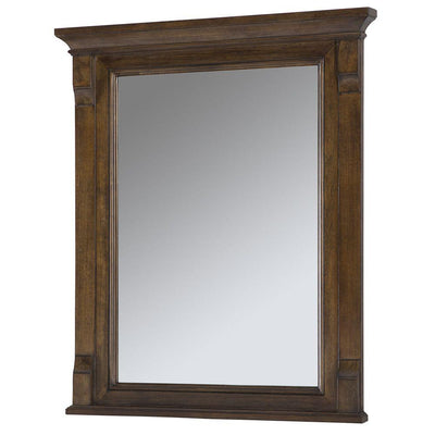 36 in. W x 32 in. H Framed Rectangular Beveled Edge Bathroom Vanity Mirror in Walnut - Super Arbor