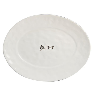 It's Just Words Multi-Colored 16 in. x 12 in. Ceramic Oval Platter - Super Arbor