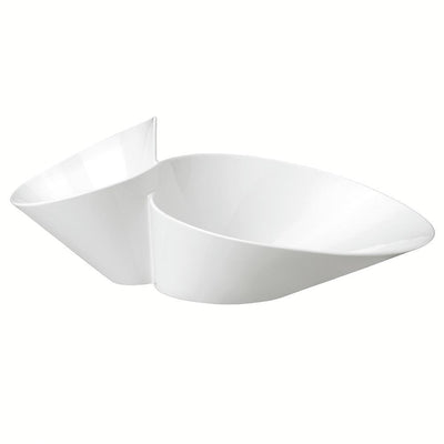 New Wave White Porcelain Chip and Dip Bowl - Super Arbor