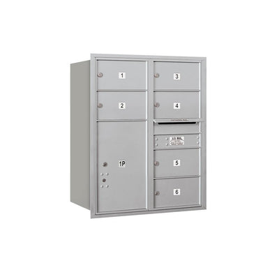 3700 Horizontal Series 6-Compartment with 1-Parcel Locker Recessed Mount Mailbox - Super Arbor