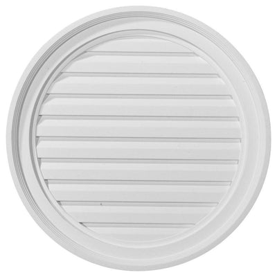 22 in. x 22 in. Round Primed PolyUrethane Paintable Gable Louver Vent - Super Arbor