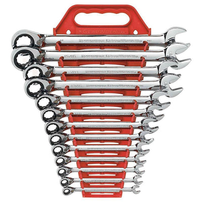 SAE Reversible Combination Ratcheting Wrench Set (13-Piece) - Super Arbor