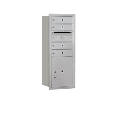 3700 Horizontal Series 4-Compartment with 1-Parcel Locker Recessed Mount Mailbox - Super Arbor