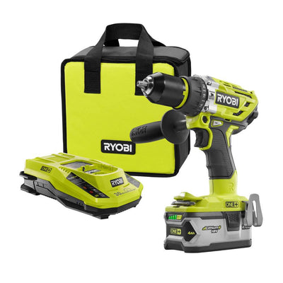 18-Volt ONE+ Lithium-Ion Cordless Brushless 1/2 in. Hammer Drill/Driver Kit with 4.0Ah LITHIUM+ Battery, Charger and Bag - Super Arbor