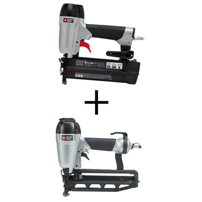 18-Gauge Pneumatic Brad Nailer Kit with Bonus Pneumatic 16-Gauge 2-1/2 in. Nailer Kit - Super Arbor