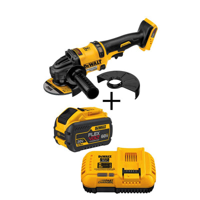FLEXVOLT 60-Volt MAX Lithium-Ion Cordless Brushless 4-1/2 in. Angle Grinder (Tool-Only) with Bonus Battery and Charger