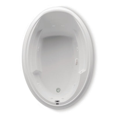 Ariel I 60 in. Acrylic Reversible Drain Oval Drop-In Whirlpool Bathtub in White - Super Arbor