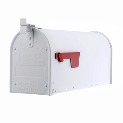Admiral Medium, Aluminum, Post-Mount Mailbox, Textured White - Super Arbor