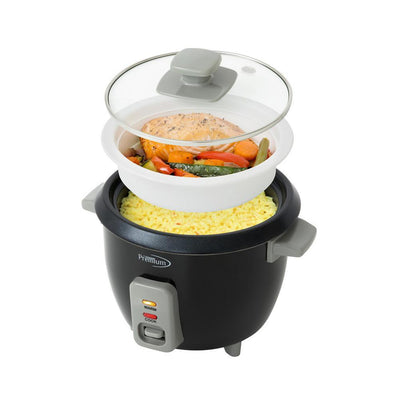 6-Cup Black Rice Cooker and Rice Steamer with Non-Stick Cooking Pot - Super Arbor