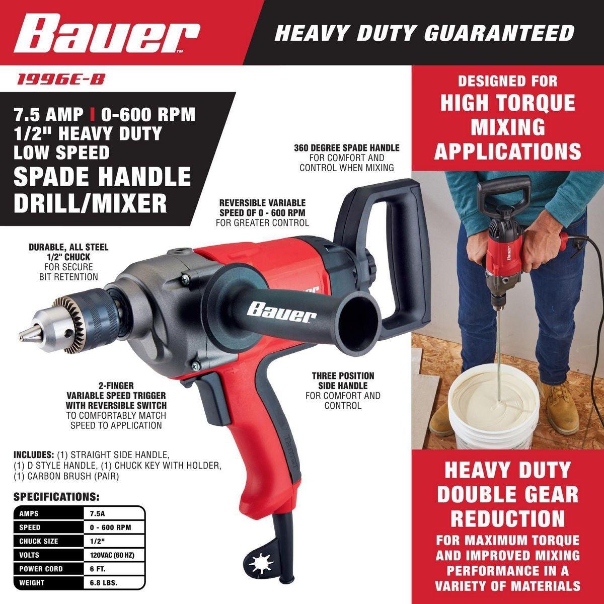 7.5 Amp 1/2 in. Low Speed Spade Handle Drill/Mixer