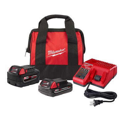 M18 18-Volt Lithium-Ion Starter Kit with One 5.0 Ah and One 2.0 Ah Battery and Charger - Super Arbor