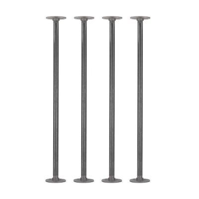 1/2 in. x 2 ft. L Black Steel Pipe Flange Table Leg Kit (Set of 4) - Super Arbor