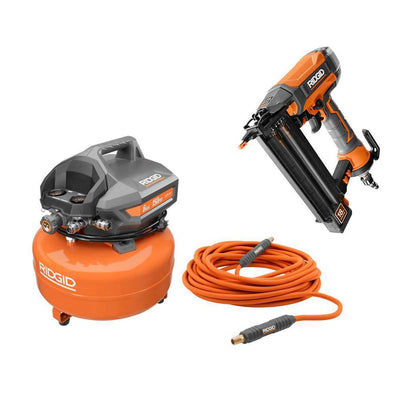 6 Gal. Compressor with 50ft. Lay Flat Hose and 18GA Brad Nailer - Super Arbor