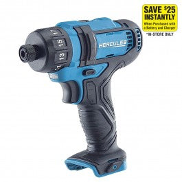 12V Lithium-Ion Cordless Compact 1/4 in. Hex Screwdriver - Tool Only - Super Arbor