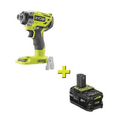 18-Volt ONE+ Cordless Brushless 3-Speed 1/4 in. Hex Impact Driver with 4.0 Ah Lithium-Ion Battery - Super Arbor