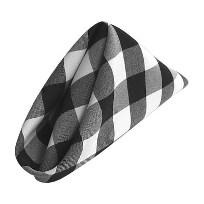 18 in. x 18 in. White and Black Gingham Checkered Napkins (Pack of 10) - Super Arbor