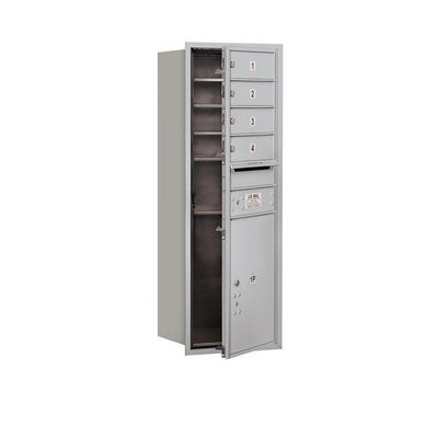 41 in. H x 16 3/4 in. W Aluminum Front Loading 4C Horizontal Mailbox with 4 MB1 Doors/1 PL5 - Super Arbor