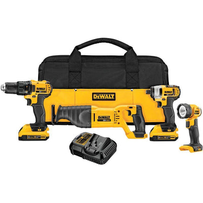 20-Volt MAX Lithium-Ion Cordless Combo Kit (4-Tool) with (2) Batteries 2.0Ah, Charger and Tool Bag - Super Arbor