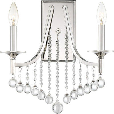 Queenship 2-Light Polished Nickel Wall Sconce - Super Arbor