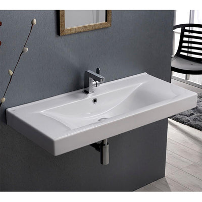 Nameeks Mona Wall Mounted Bathroom Sink in White - Super Arbor