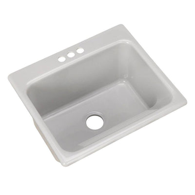 Kensington Drop-In Acrylic 25 in. 3-Hole Single Bowl Utility Sink in Ice Grey - Super Arbor