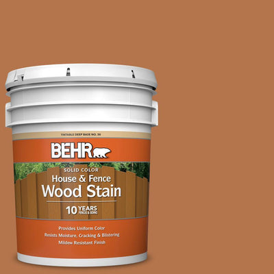 BEHR 5 gal. #SC-533 Cedar Naturaltone Solid Color House and Fence Exterior Wood Stain - Super Arbor