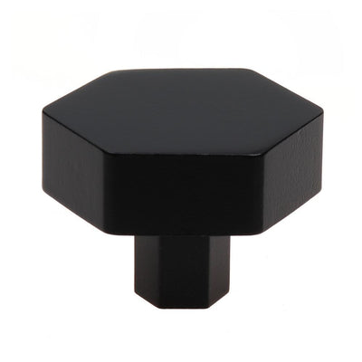 1-1/2 in. Matte Black Solid Hexagon Cabinet Drawer Knobs (10-Pack) - Super Arbor