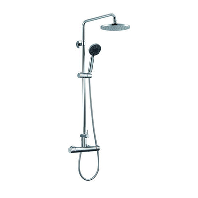 1-Spray Dual Showerhead and Handheld Showerhead with Temperature Control in Polished Chrome