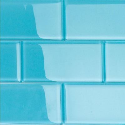 Ivy Hill Tile Contempo Turquoise 3 in. x 6 in. x 8 mm Polished Glass Subway Floor and Wall Tile (32 pieces 4 sq.ft./Box)