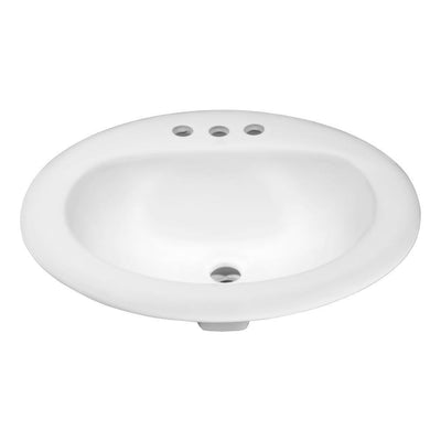 Cadenza Series 7.5 in. Ceramic Drop In Sink Basin in White - Super Arbor