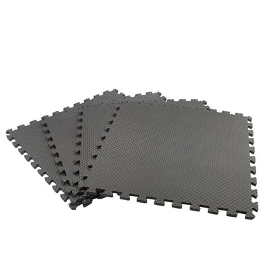 TrafficMASTER Black/Gray 24 in. x 24 in. x 0.47 in. Dual Sided Gym Floor (4-Pack) - Super Arbor
