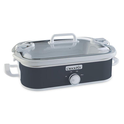 Casserole Crock 3.5 Qt. Charcoal Slow Cooker with Locking Lid - Super Arbor