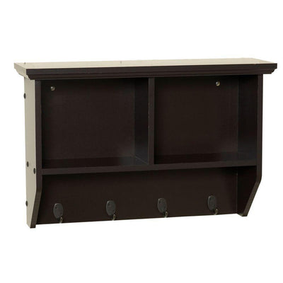 Collette 23 in. W Wall Cubby Shelf in Espresso - Super Arbor