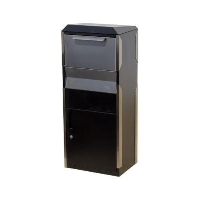 Winfield Black with Stainless Steel Free-Standing Locking Parcel Box - Super Arbor