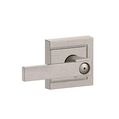 Northbrook Satin Nickel Privacy Bed/Bath Door Lever with Upland Trim - Super Arbor