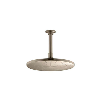 1-Spray 10 in. Single Ceiling Mount Fixed Rain Shower Head in Vibrant Brushed Bronze - Super Arbor