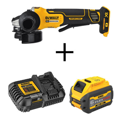 DEWALT 20-Volt MAX Cordless 5 in. Small Angle Grinder with Paddle Switch (Tool-Only) with 60-V/20-V MAX 6 Ah Battery & Charger - Super Arbor