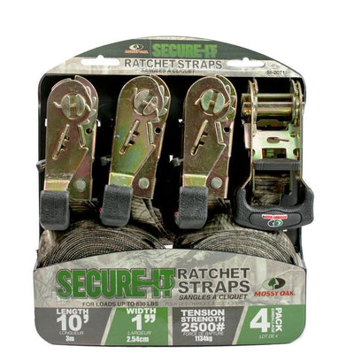 10 ft. x 1 in. Camouflage Ratchet Tie Down (4-Pack) - Super Arbor