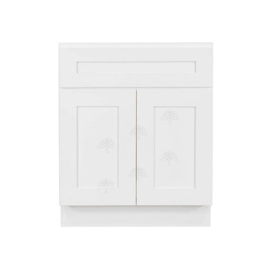 Lancaster Shaker Assembled 24 in. W x 21 in. D x 33 in. H Bath Vanity Cabinet with 2 Doors in White - Super Arbor