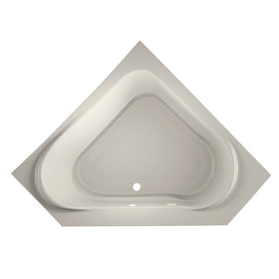 CAPELLA PURE AIR 60 in. x 60 in. Acrylic Corner Drop-In Center Drain Air Bath Bathtub in Oyster - Super Arbor