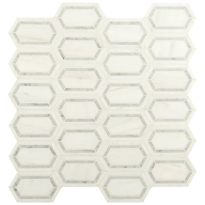 Pavilion Picket 12 in x 12 in. x 10 mm Polished Marble Mesh-Mounted Mosaic Tile ( 10 sq. ft. / case ) - Super Arbor
