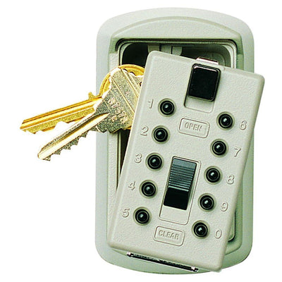 Slimline 2-Key Lock Box with Pushbutton Lock, Clay - Super Arbor