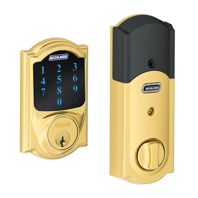 Camelot Bright Brass Connect Smart Door Lock with Alarm - Super Arbor