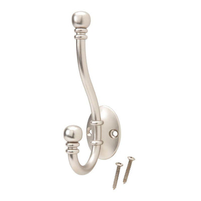 Satin Nickel Decorative Coat and Hat Hook - Super Arbor