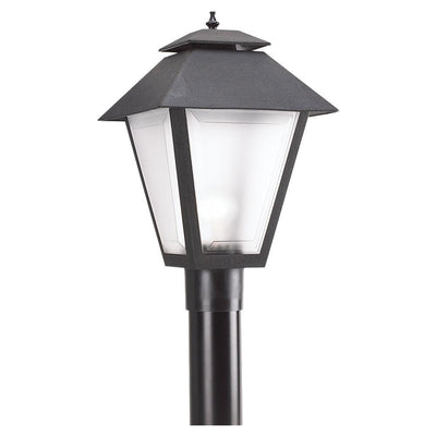 Polycarbonate Outdoor Collection 10.5 in. W.   1-Light Outdoor Black Post Light with Frosted Lens - Super Arbor