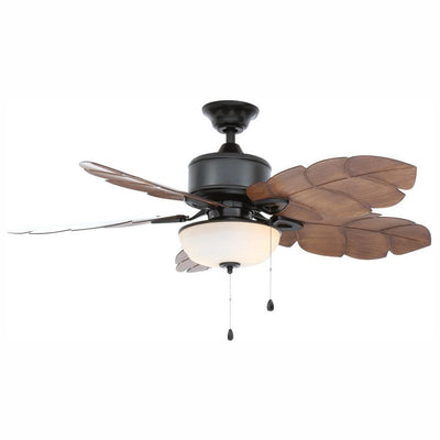 Palm Cove 52 in. LED Indoor/Outdoor Natural Iron Ceiling Fan with Light Kit - Super Arbor