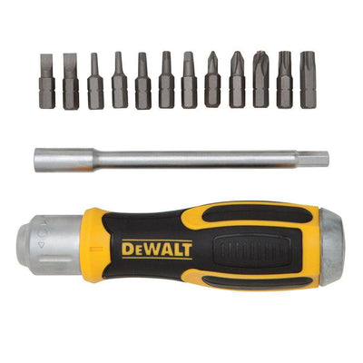 Ratcheting Screwdriver with Removable Bar and 12 Bits - Super Arbor