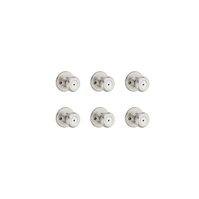 Tylo Satin Nickel Bed/Bath Door Knob (6-Pack) - Super Arbor